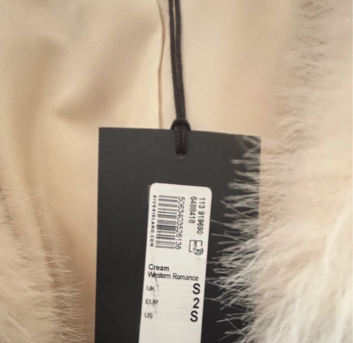 River Island cropped fluffy jacket