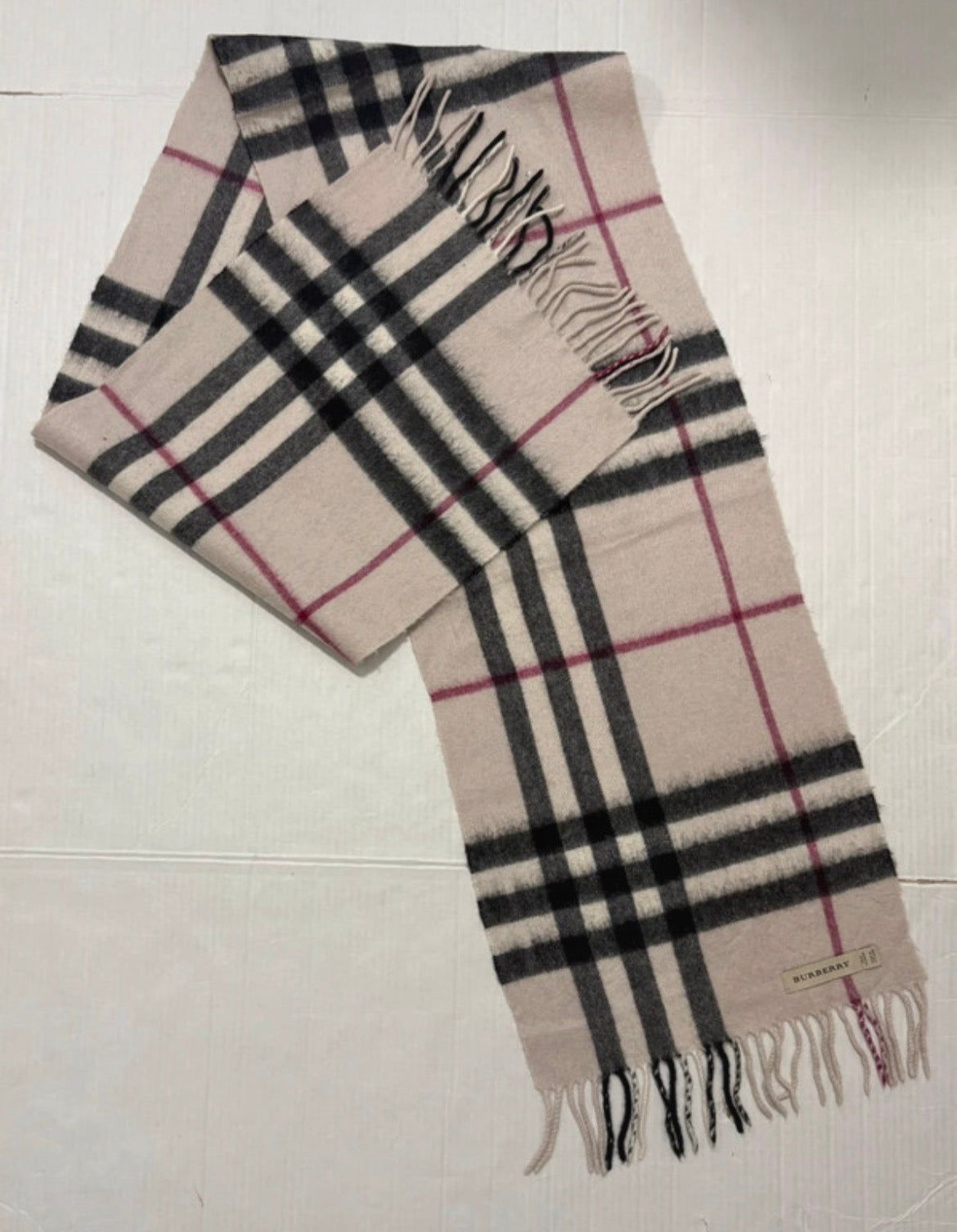 Винтидж шал Burberry с Nova Check принт- 100% кашмир