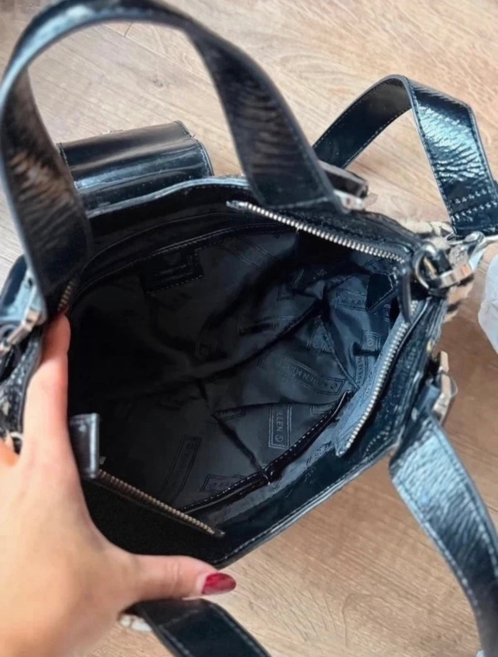 Vintage Karen Millen чанта със зебров принт и кожа