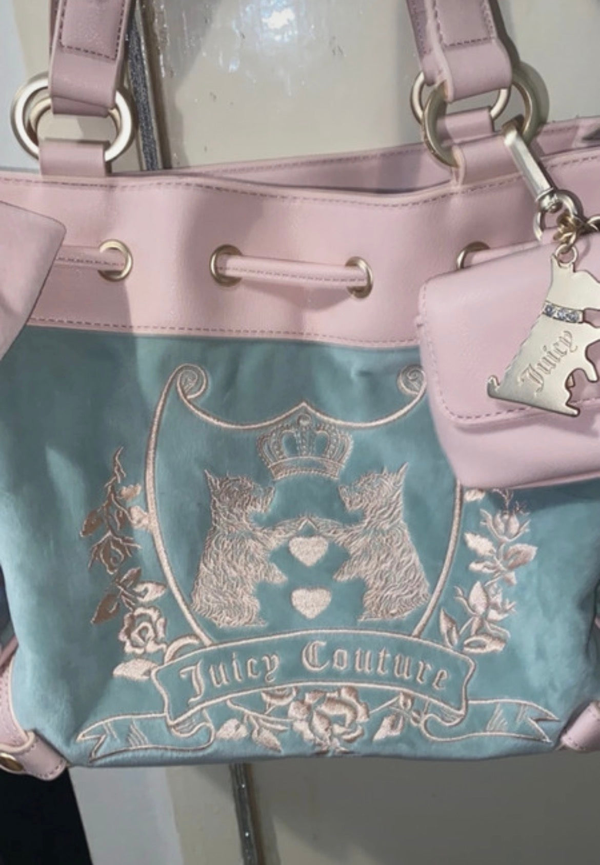 Juicy Couture Daydreamer чанта в розово и тюркоазено