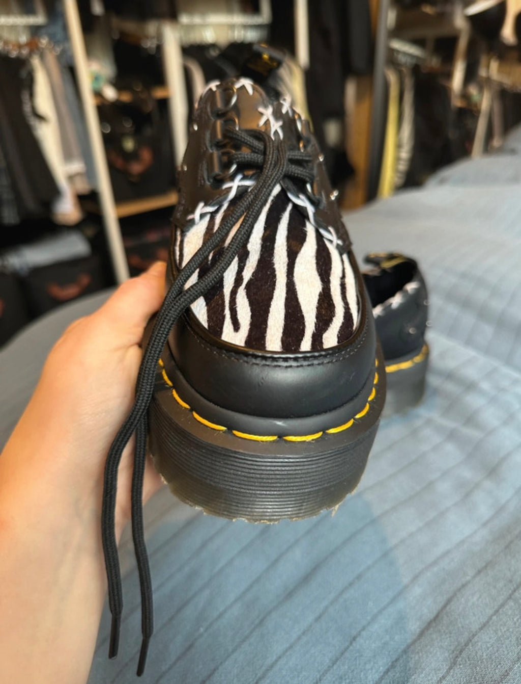 Dr. Martens Ramsey Monk Zebra Print Creepers - 38