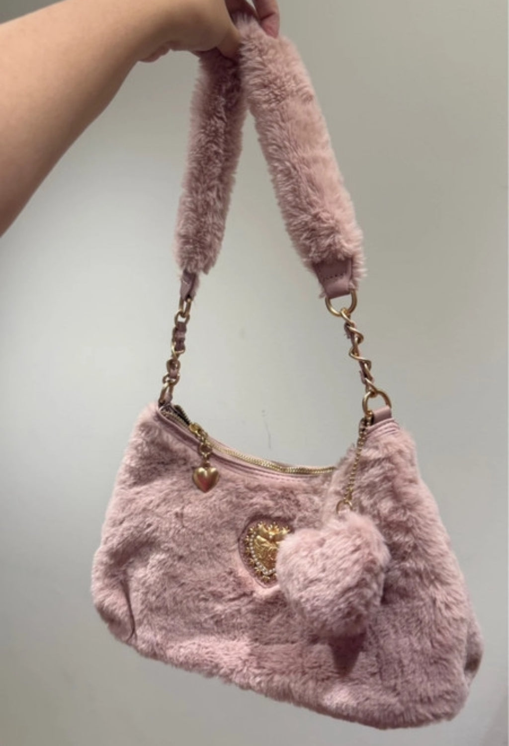 Juicy Couture faux-fur shoulder чанта
