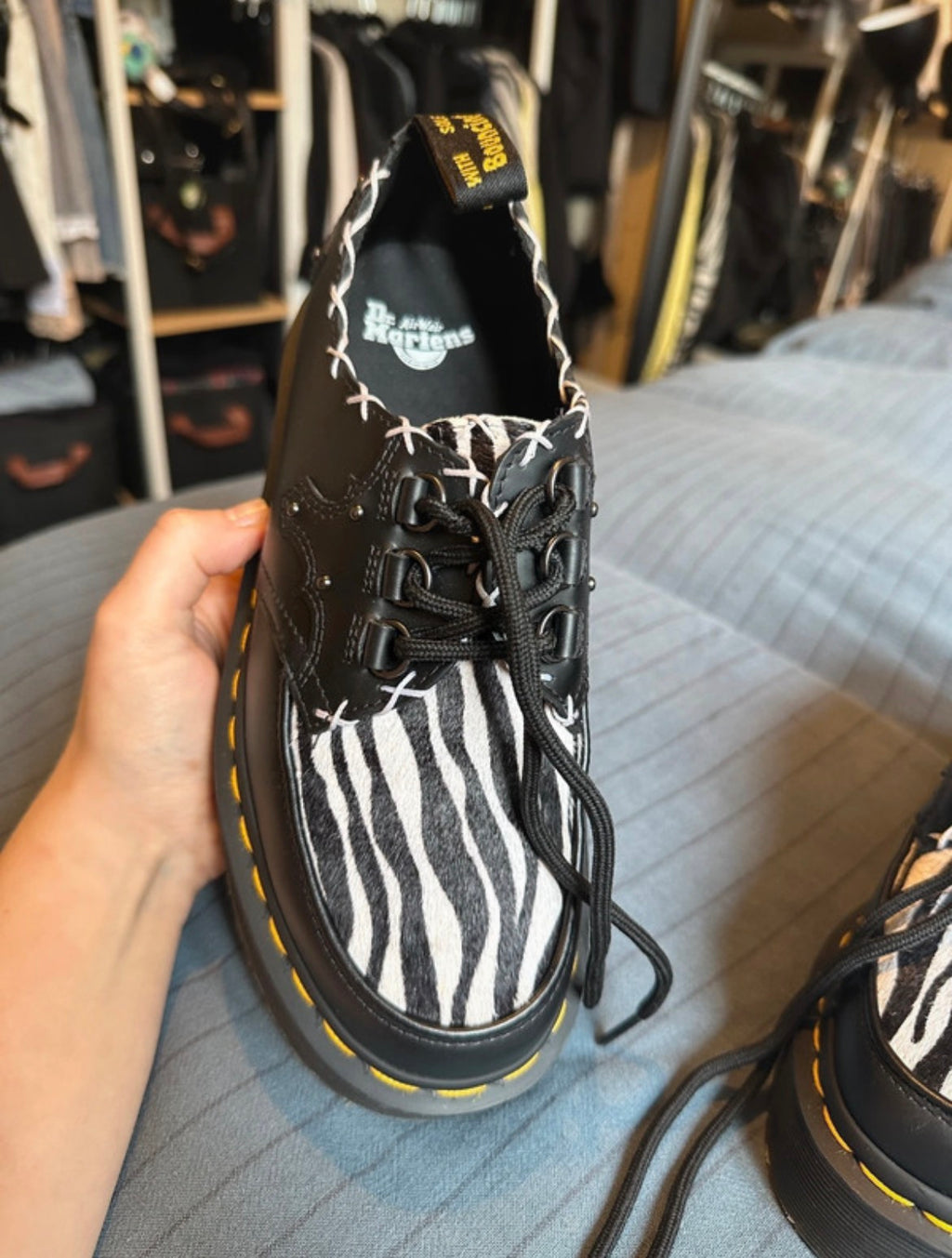 Dr. Martens Ramsey Monk Zebra Print Creepers - 38