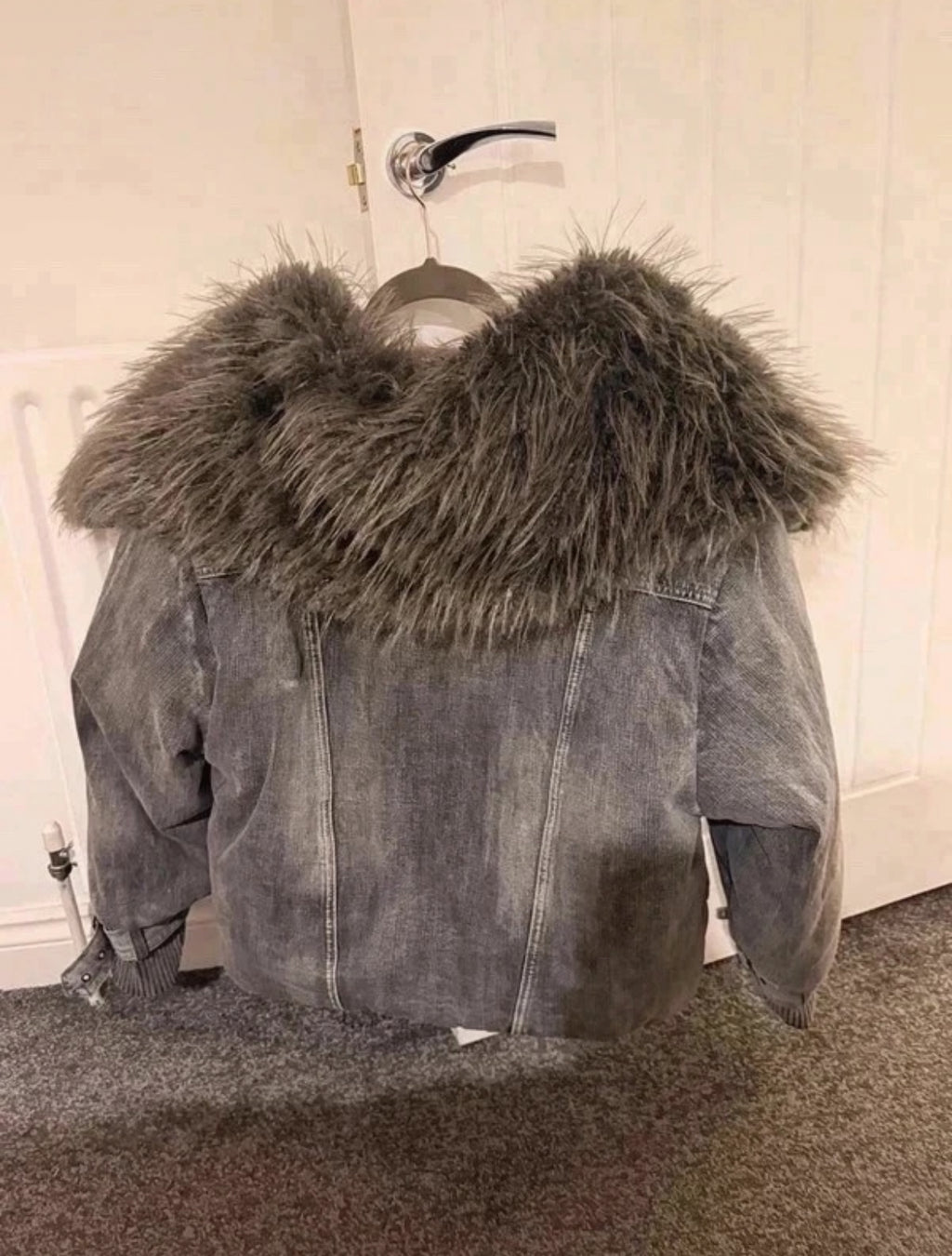 Jaded London Alloy Denim Bomber Fur яке