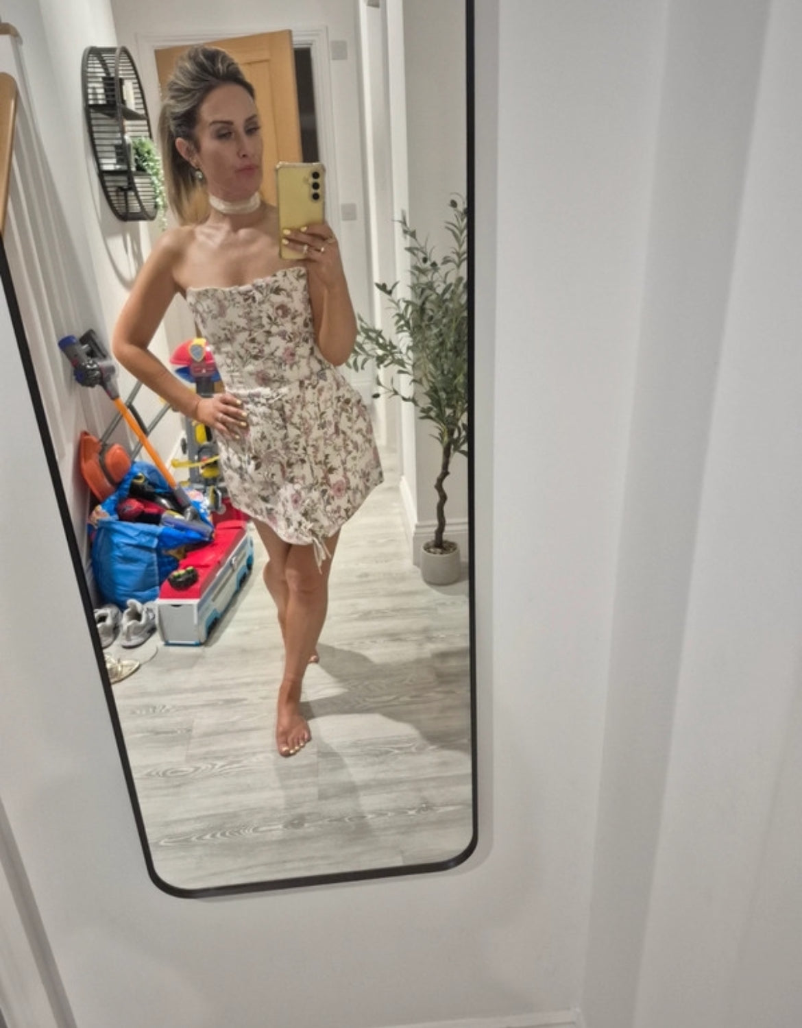 Zara floral corset mini рокля