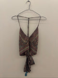 Paisley копринен halter топ