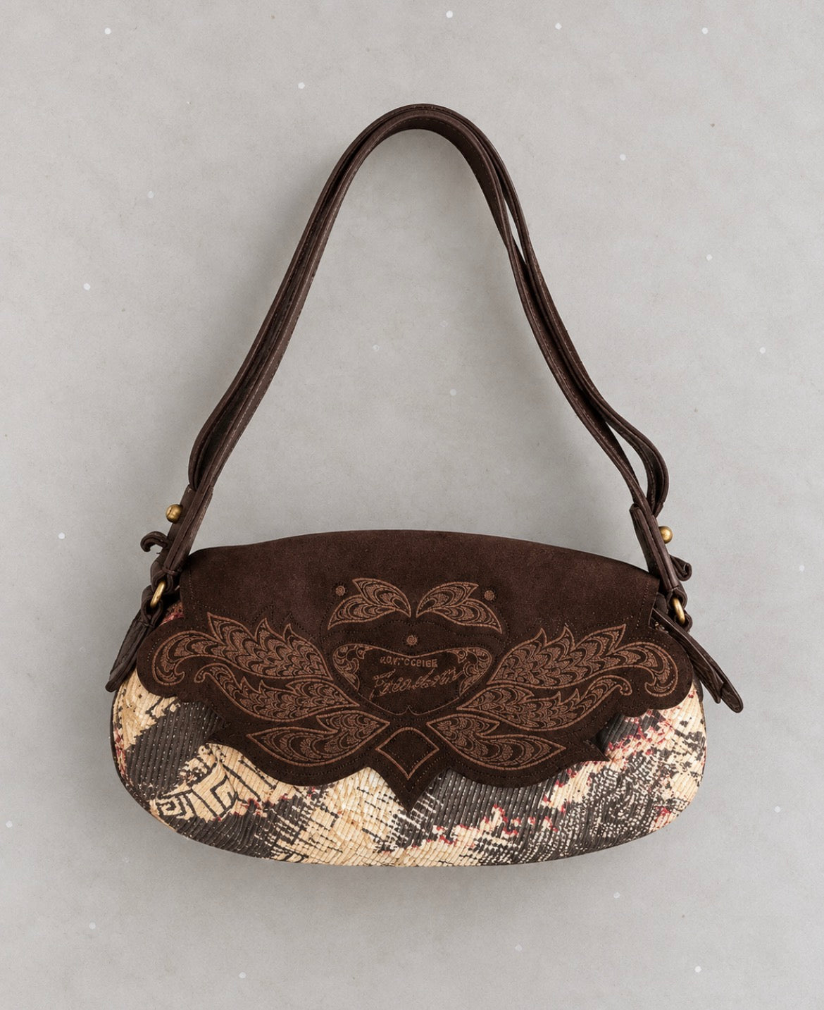 Roberto Cavalli Embroidered Shoulder чанта