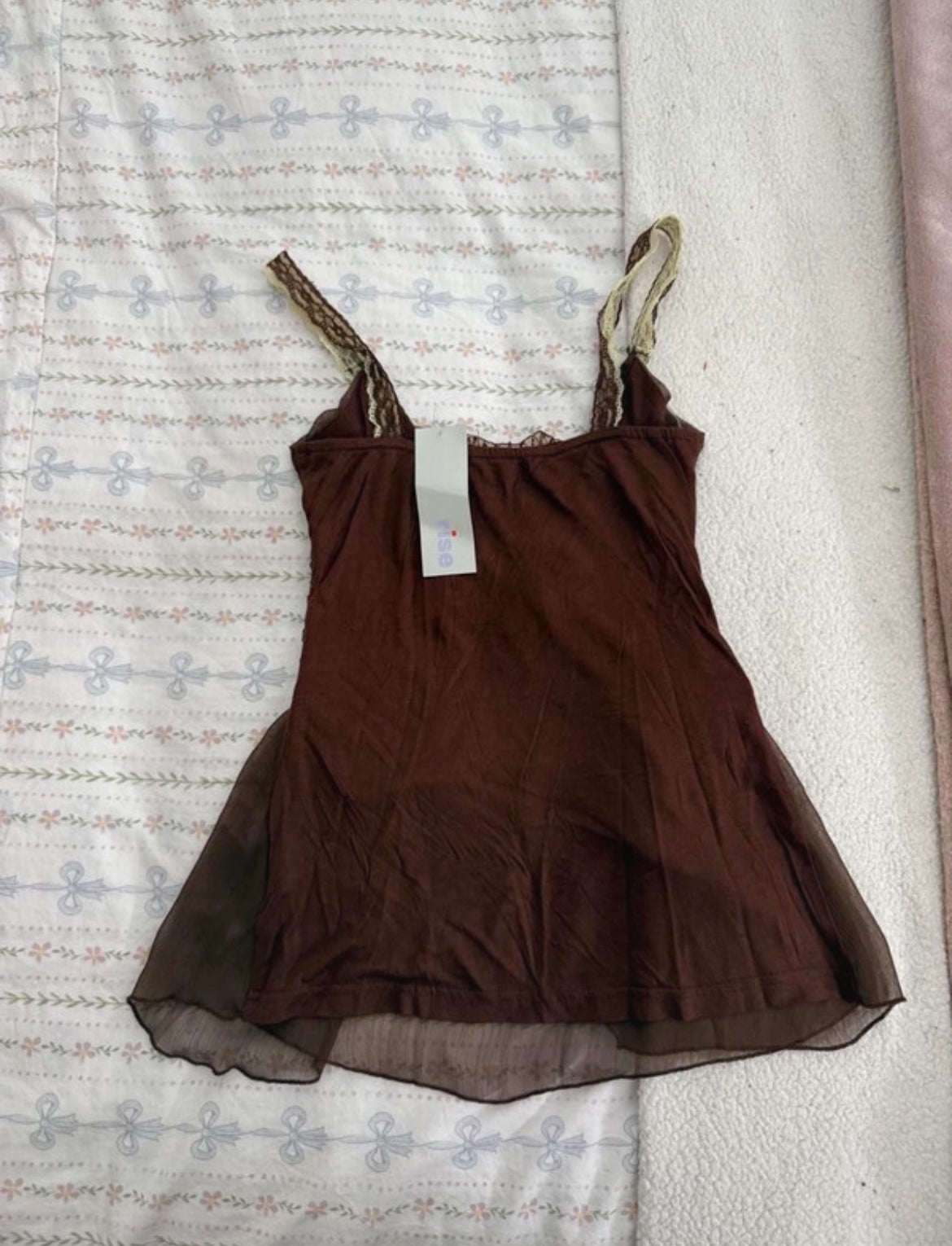 Винтидж Rise chiffon cami топ