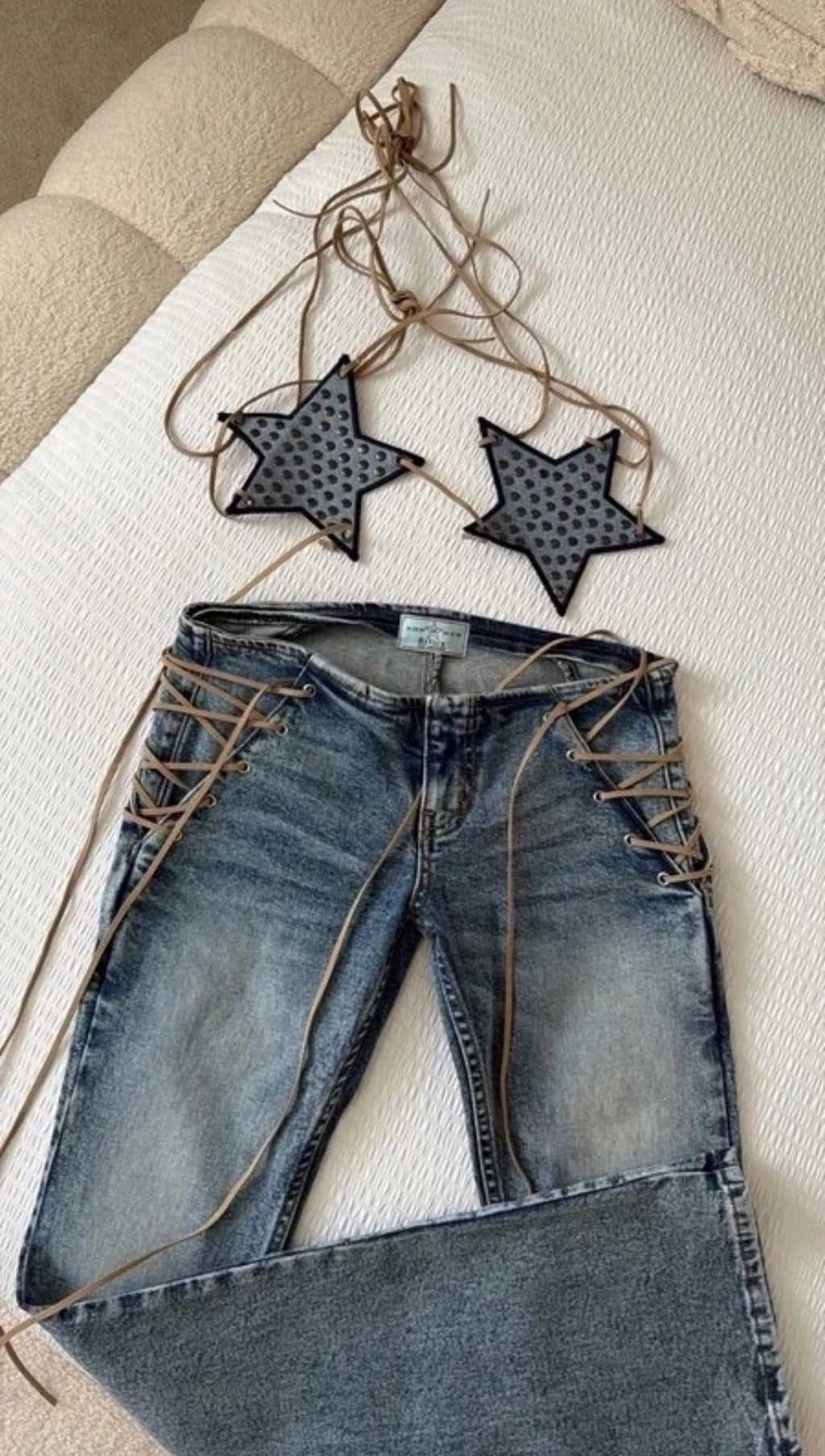 Revice Lace-Up Low Rise Jeans комплект