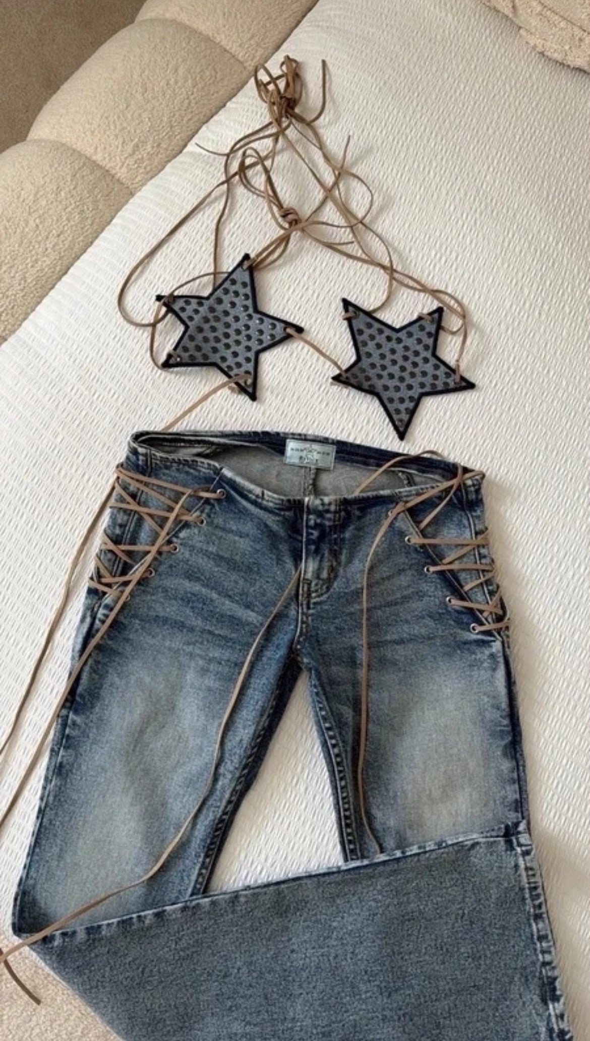 Revice Lace-Up Low Rise Jeans комплект