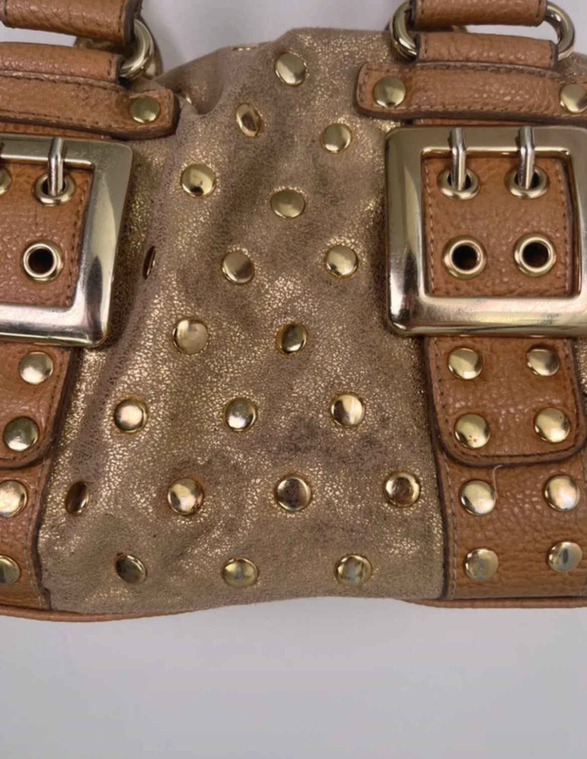 Vintage Y2K Kathy Van Zeeland Studded Shoulder чанта