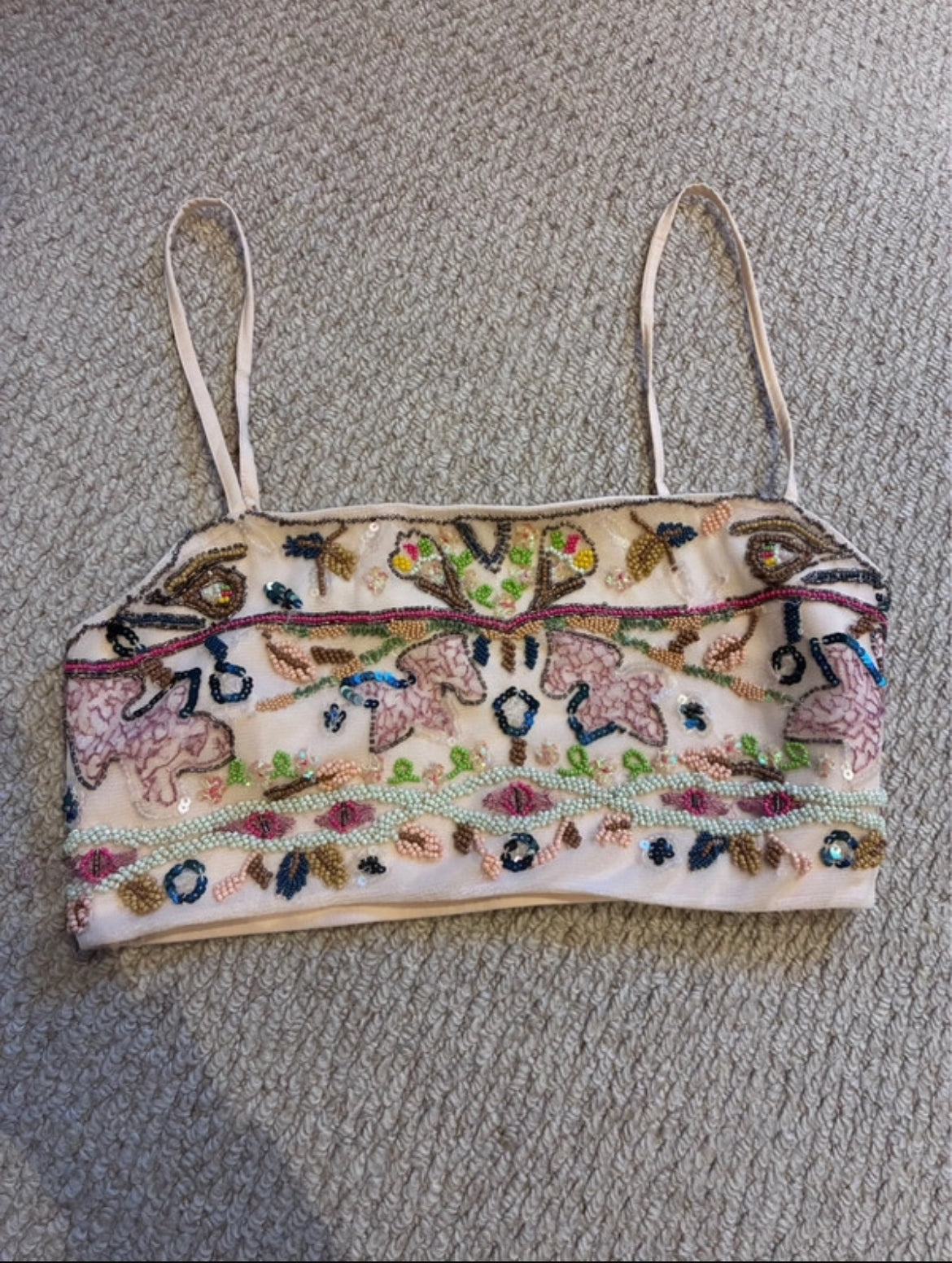 Zara embellished beaded кроп топ
