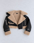 PrettyLittleThing Aviator яке с кожен ефект и пухкава подплата