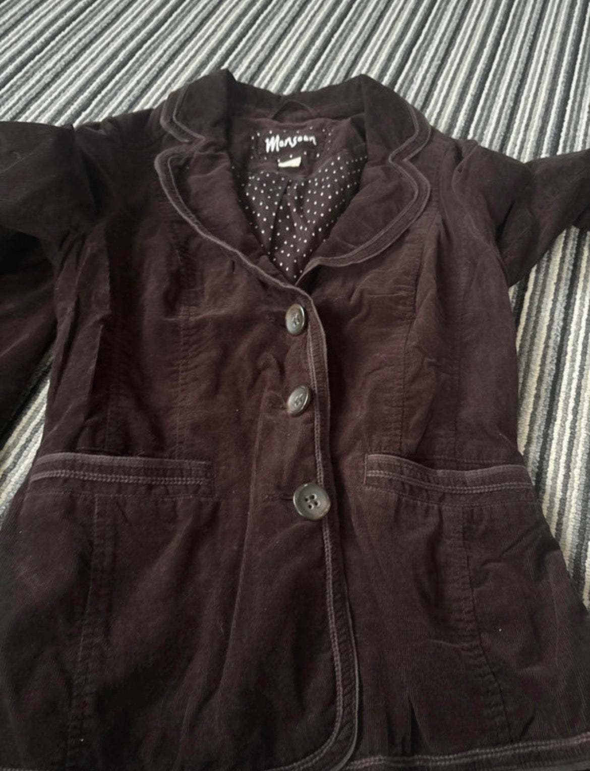 Vintage Y2K Monsoon Brown Corduroy Blazer