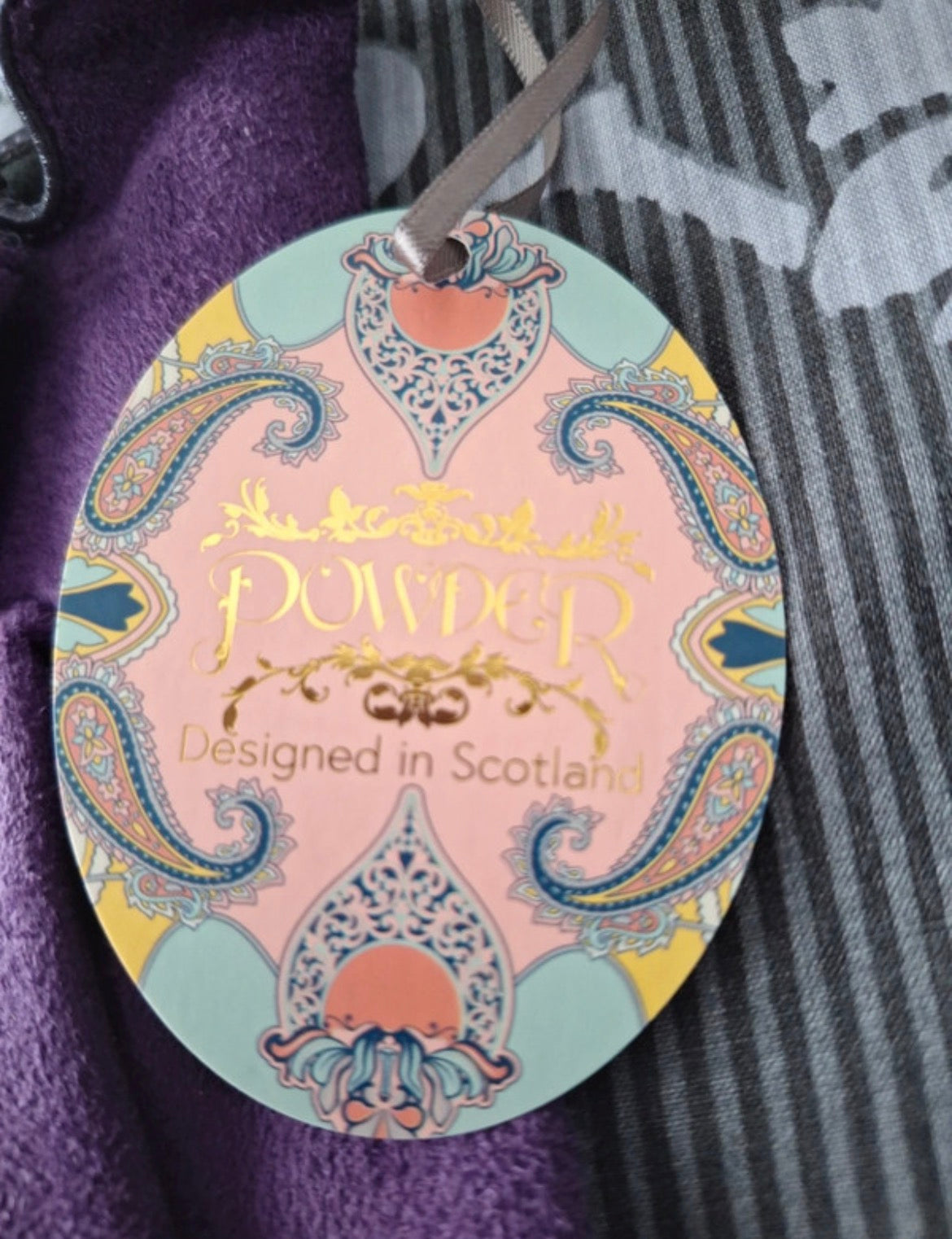 Powder Design – Лилави ръкавици с карирани детайли