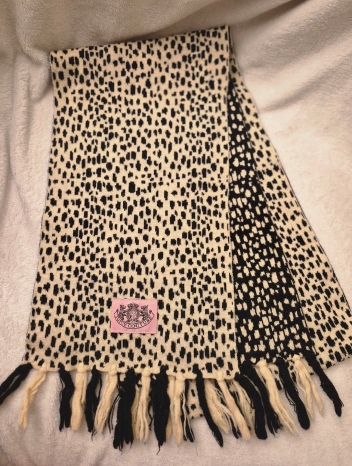 Juicy Couture Y2K Animal Print плетен шал