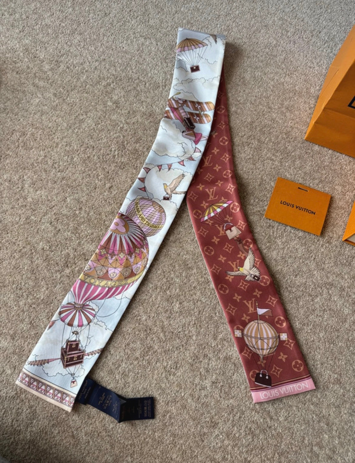 Louis Vuitton Bandeau копринено шалче с Monogram и балони