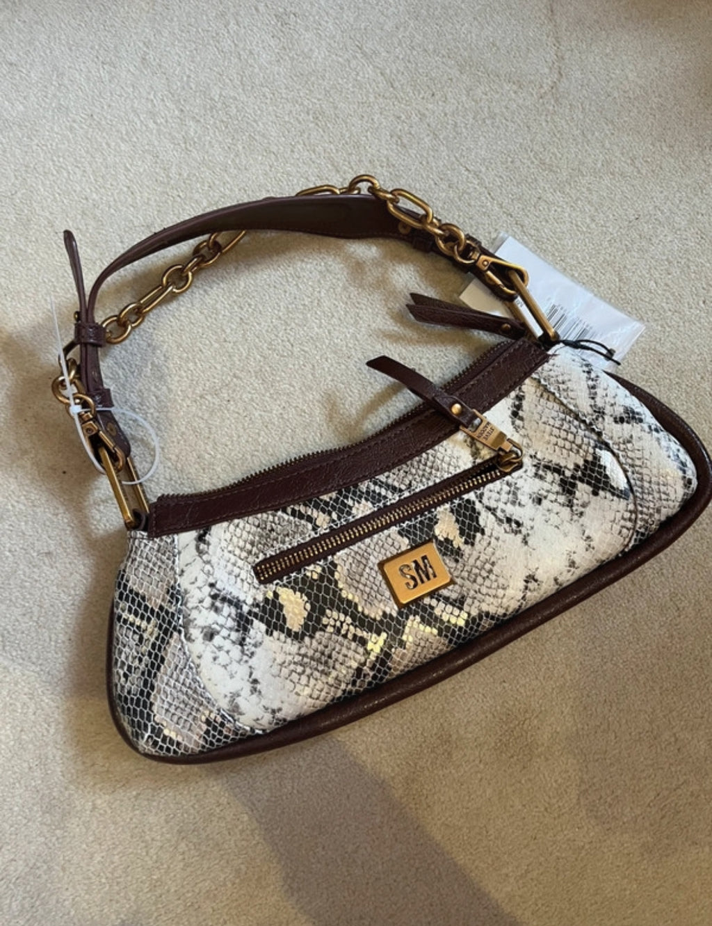 Ефектна Steve Madden shoulder bag с faux snakeskin принт