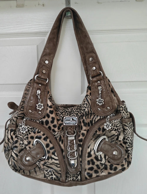 Angel Kiss leopard print hobo чанта