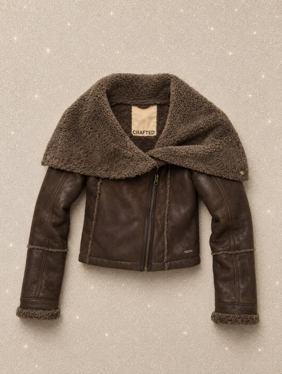Винтидж яке CRAFTED тип aviator/shearling с ефектна oversized яка