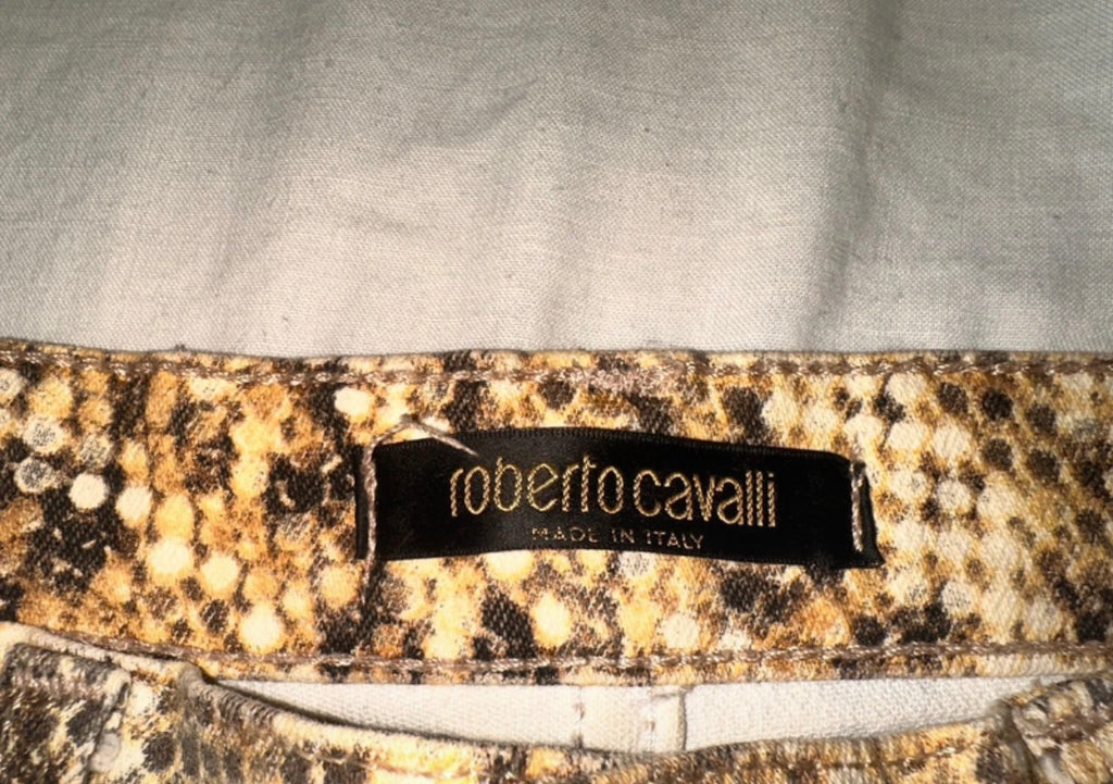 Roberto Cavalli SS2002 Snakeskin Jeans – редки архивни дизайнерски дънки