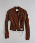 The Ragged Priest Rust Zip-Up Knit Top