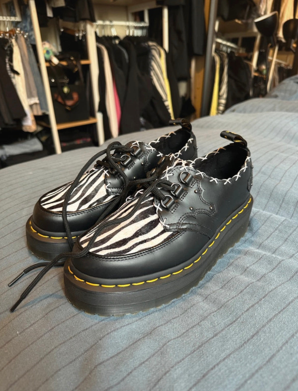 Dr. Martens Ramsey Monk Zebra Print Creepers - 38