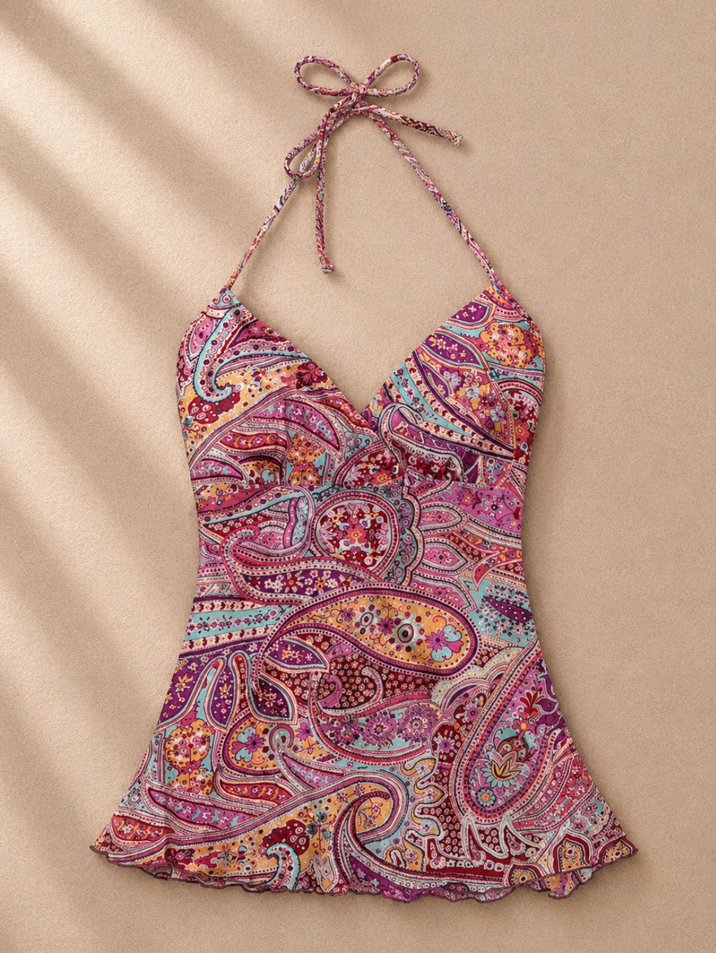 Vintage Y2K New Look paisley halterneck топ