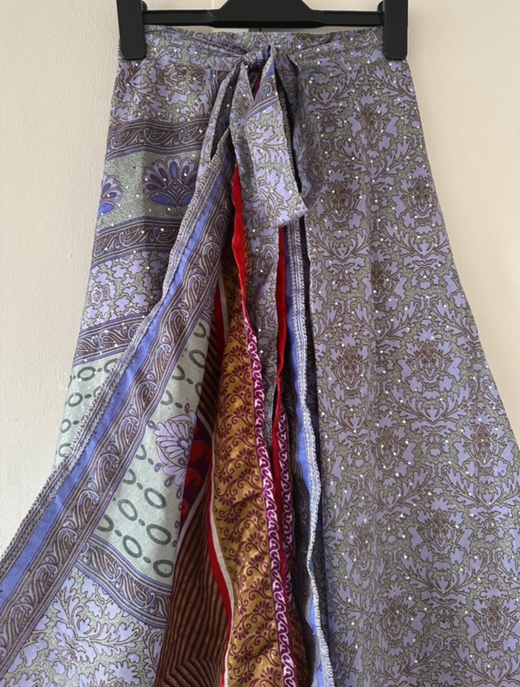 Дълга double-layer wrap пола - индийска коприна