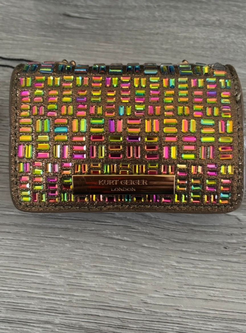 Мини чанта Kurt Geiger Micro Multicoloured Clutch с цветни кристали