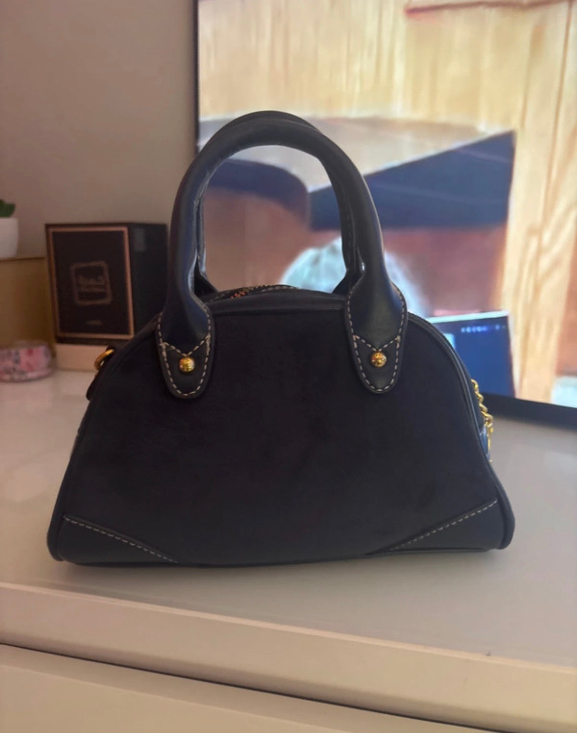 Juicy Couture Navy Crest Mini Bowler чанта