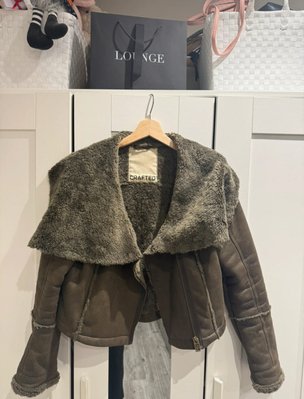 Винтидж яке CRAFTED тип aviator/shearling с ефектна oversized яка