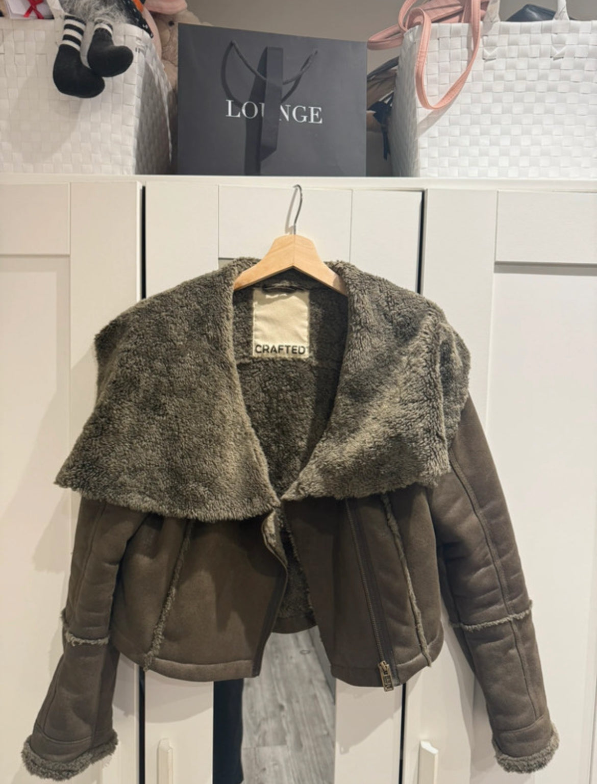 Винтидж яке CRAFTED тип aviator/shearling с ефектна oversized яка