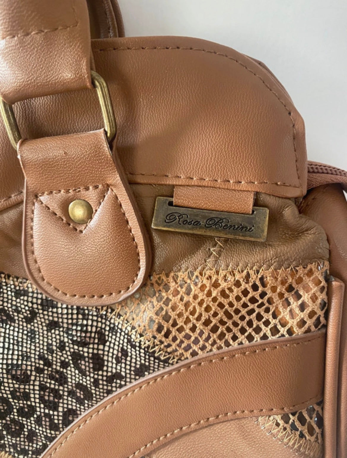 Rosa Benini Y2K Patchwork Bowling Bag – винтидж чанта с животински принтове