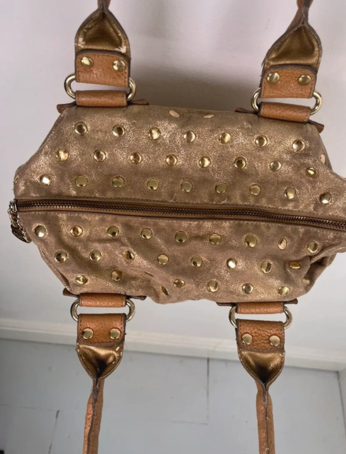 Vintage Y2K Kathy Van Zeeland Studded Shoulder чанта