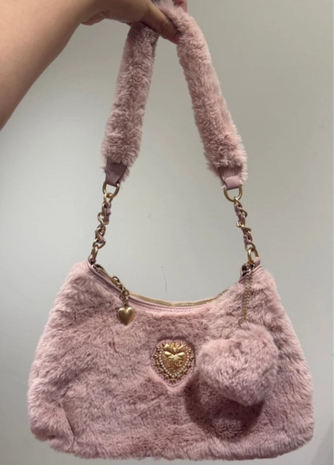 Juicy Couture faux-fur shoulder чанта