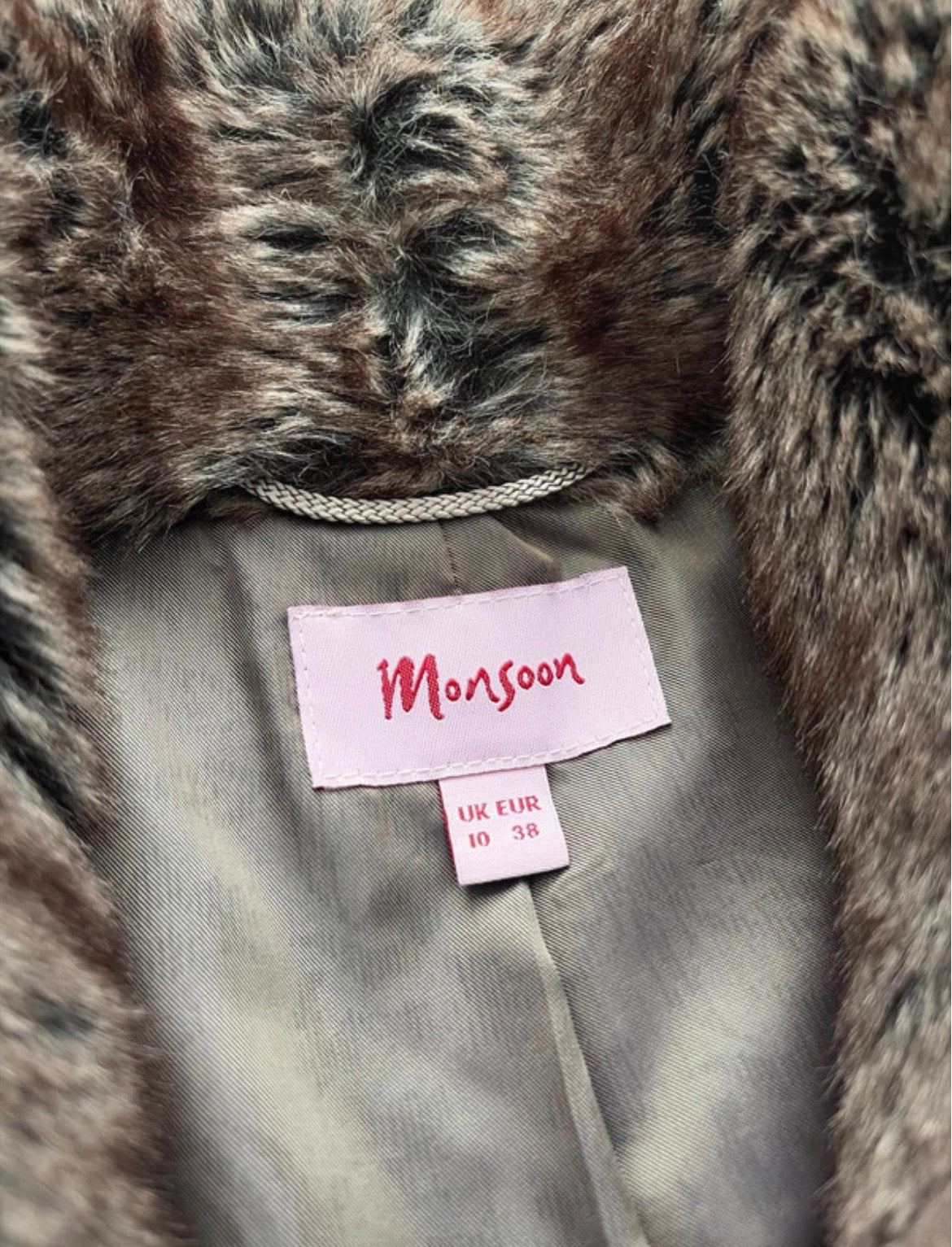 Monsoon Chocolate Brown Faux Fur Shrug