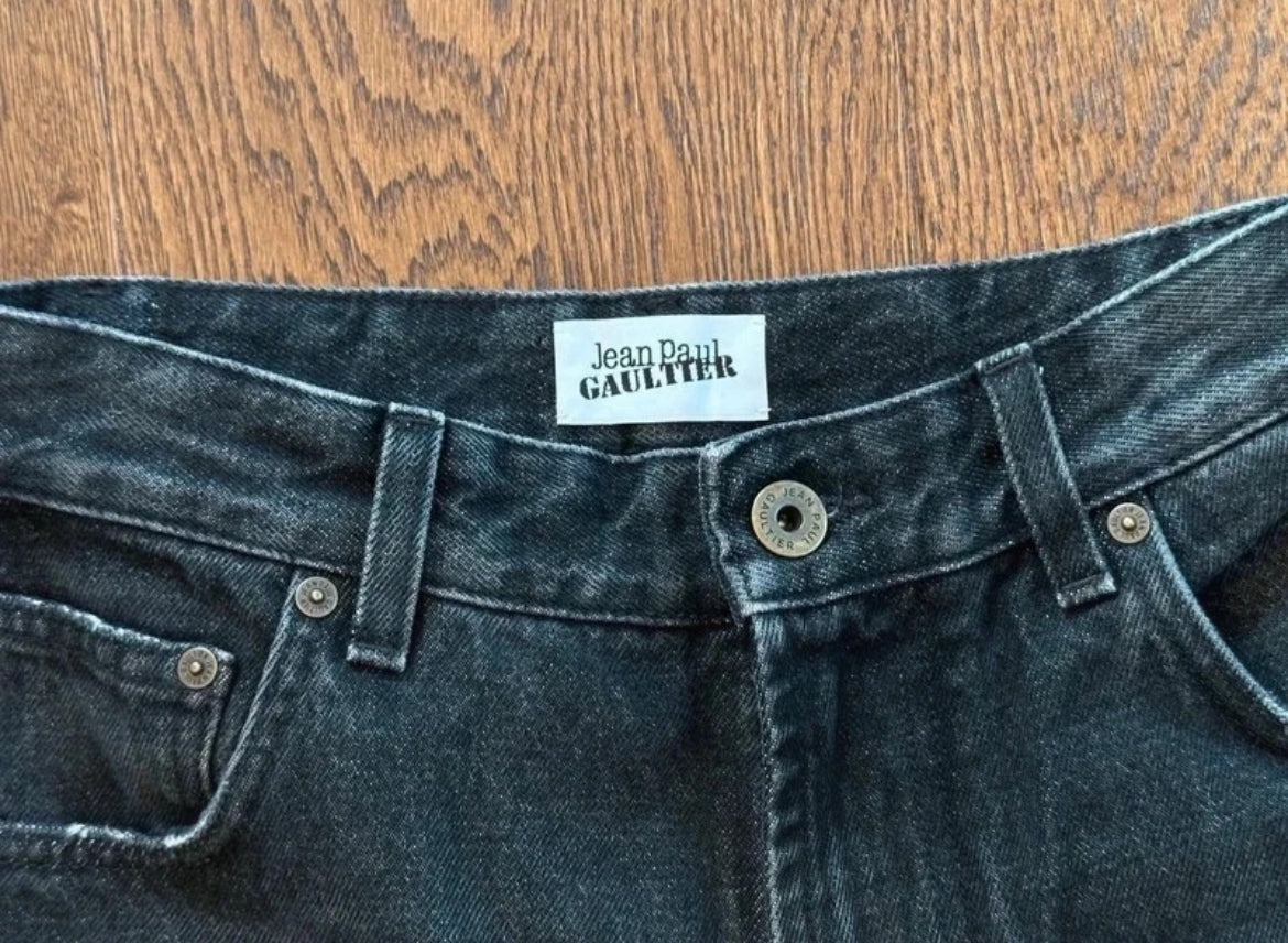 Jean Paul Gaultier – Body Marinière Printed Wide-Leg Jeans