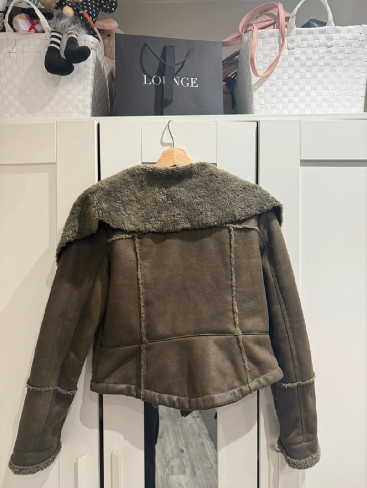 Винтидж яке CRAFTED тип aviator/shearling с ефектна oversized яка