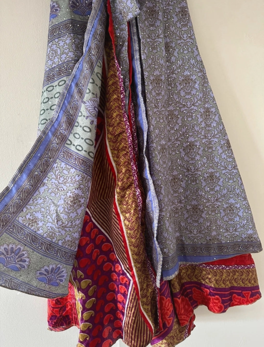 Дълга double-layer wrap пола - индийска коприна