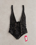 Beginning Boutique черен satin corset top