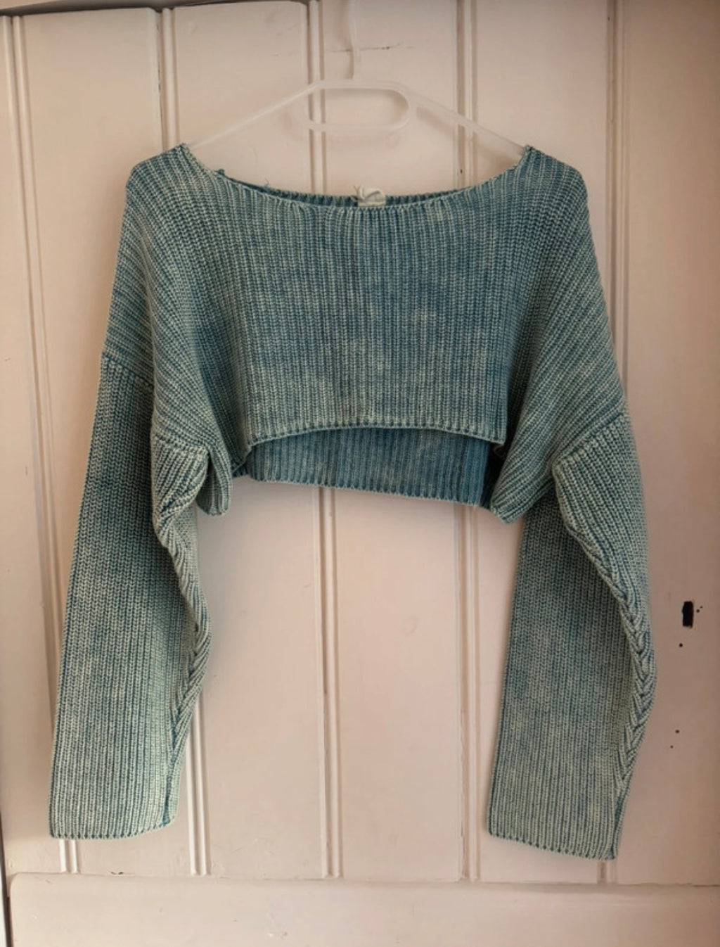 Urban Outfitters Teal Extra-Cropped Knit Shrug