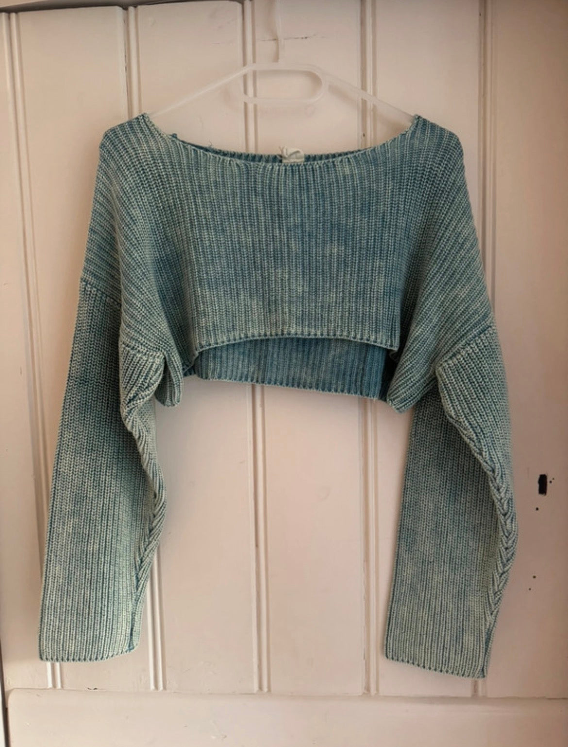 Urban Outfitters Teal Extra-Cropped Knit Shrug