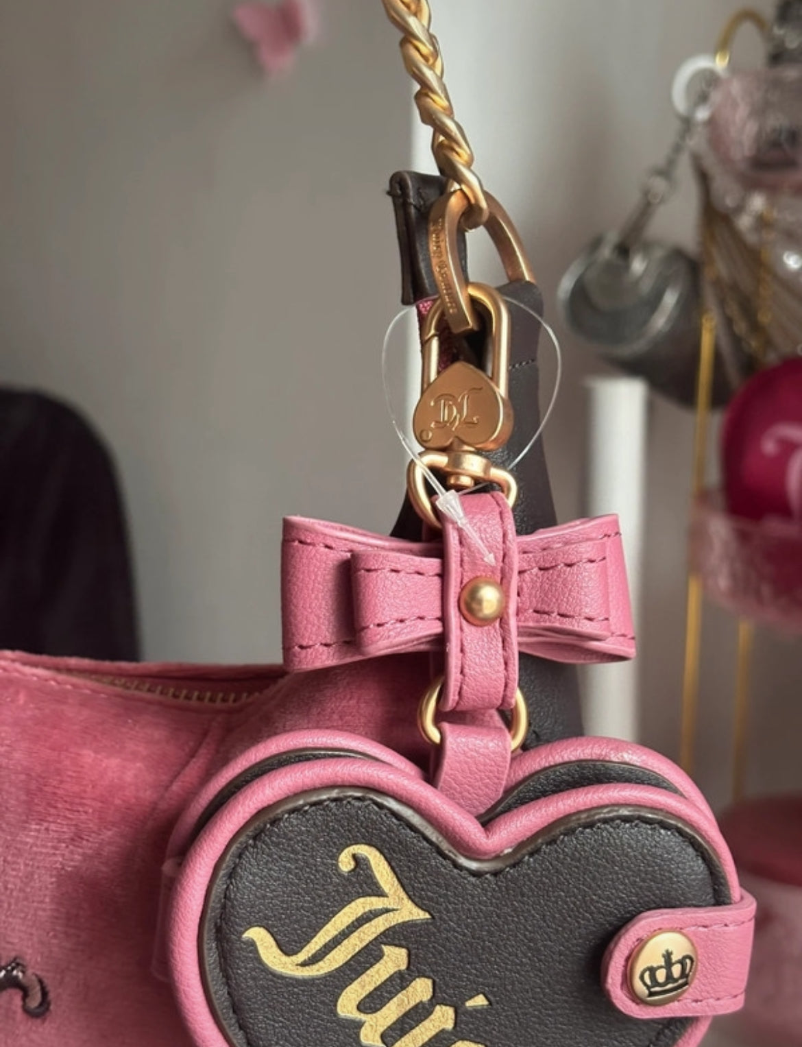 Y2K чанта Juicy Couture в розов велур