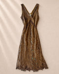 Винтидж DUSK Y2K макси рокля - 100% коприна