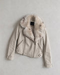 Кремаво biker яке River Island с пухкава яка