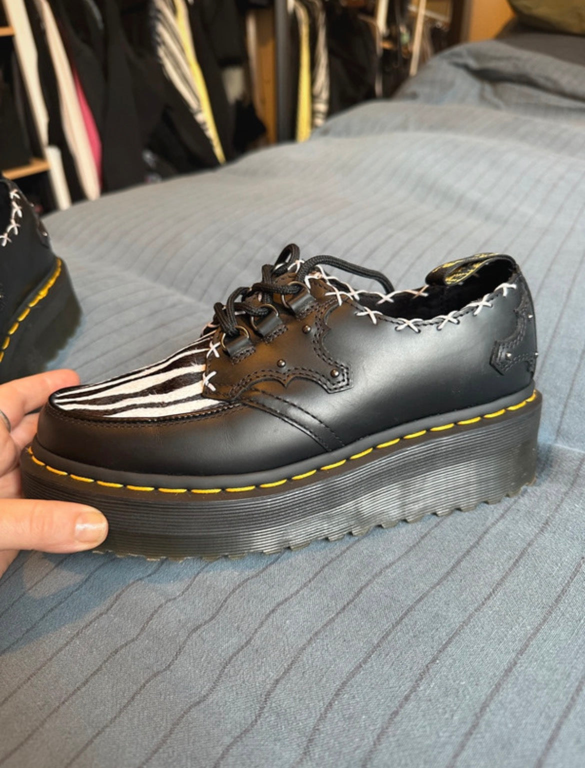 Dr. Martens Ramsey Monk Zebra Print Creepers - 38