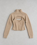 Бежов плетен комплект Urban Outfitters с cut-out дизайн