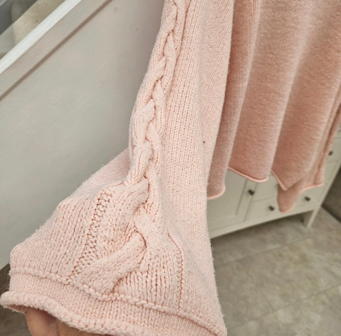 River Island Pastel Pink Chunky Knit Cropped Jumper