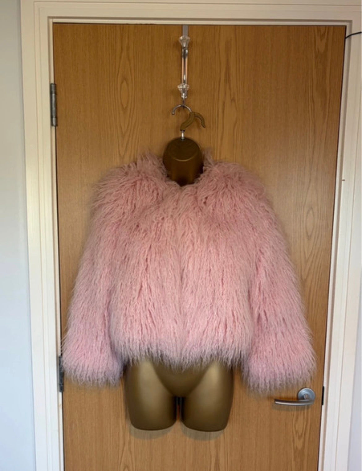 United Colors of Benetton Pink Faux Mongolian Fur яке